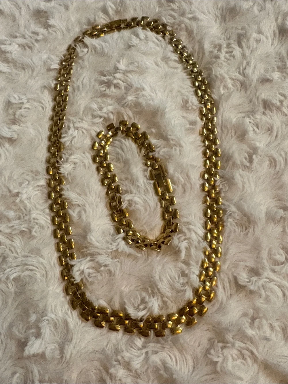 Gold-Tone Chain Necklace and Bracelet Set - Women Jewelry